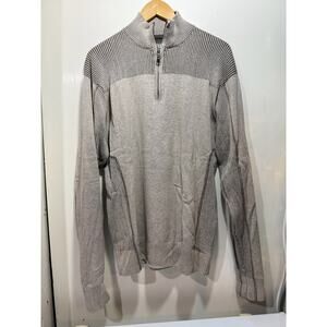 BKE Buckle men's knit pullover 1/4 zip sweater standard fit grey Size L